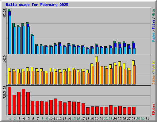 Daily usage for February 2025