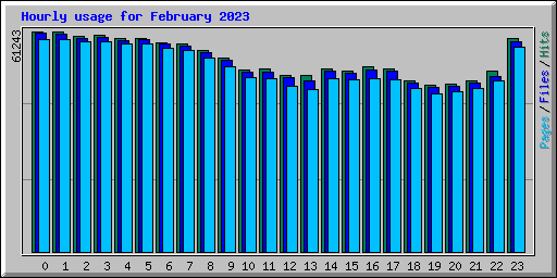 Hourly usage for February 2023