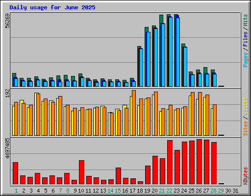 Daily usage for June 2025