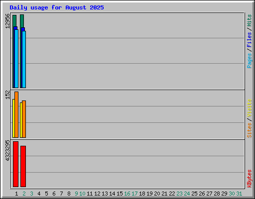 Daily usage for August 2025